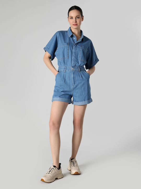Women's Denim One-piece Suit Blue