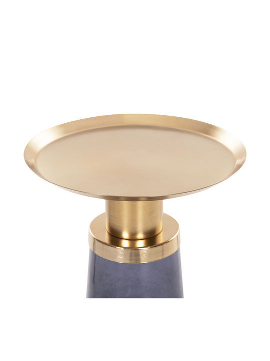 Round Side Table Glass Blue 37x37x35cm