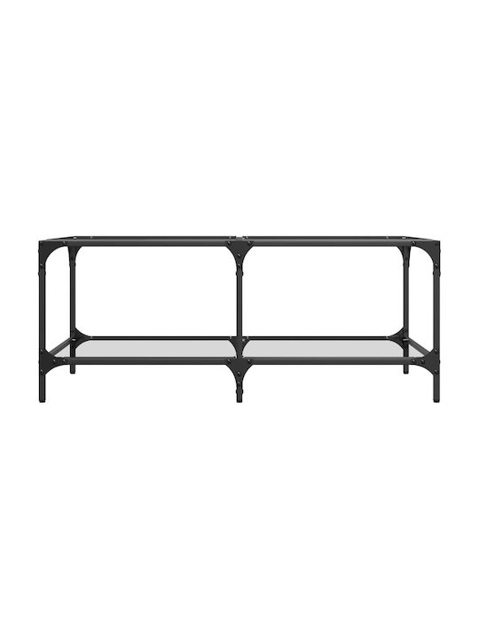 Rectangular Central Glass Coffee Table Transparent M98.5xW50xH40cm