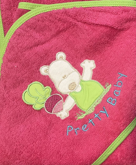 Pretty Baby Βρεφική Κάπα-Μπουρνούζι με Κουκούλα 75x75εκ.