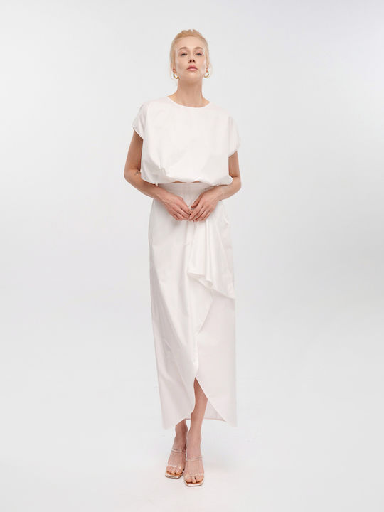 Devotion Maxi Envelope Skirt in White color