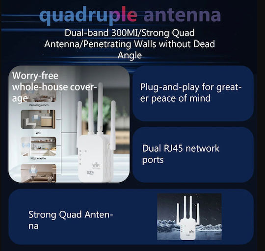 ZD1Z013QWSA Wi-Fi Verstärker Einzelband (2,4 GHz) 300 Mbps
