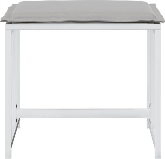 Metallic Cube Garden Stool with Cushion White 4 Pieces 40x40x35cm