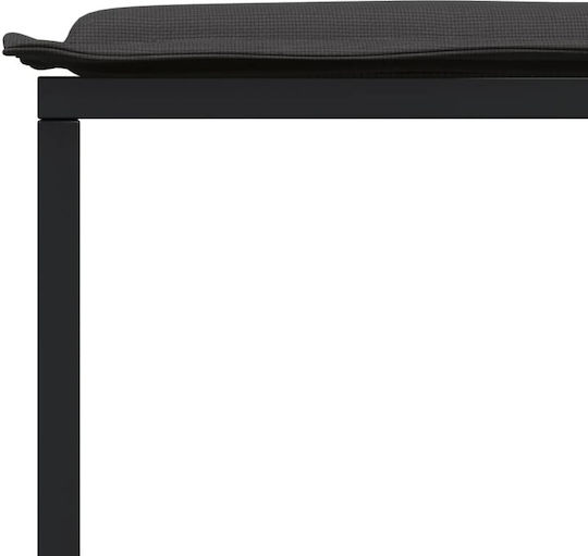 Scaun Metalic Cub Pentru Exterior Cu Pernă Negru 4 Bucăți 40x40x35cm