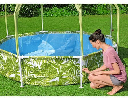 Bestway Copii Round Piscină PVC cu cadru metalic 244x51buc Verde