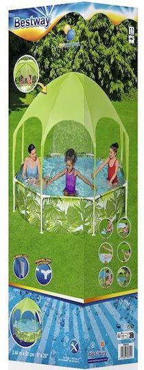 Bestway Copii Round Piscină PVC cu cadru metalic 244x51buc Verde