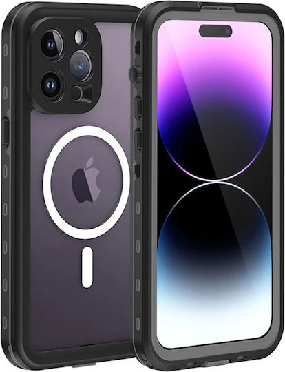 Shellbox Umschlag Rückseite Silikon / Kunststoff Wasserdicht Schwarz (iPhone 14 Pro Max)
