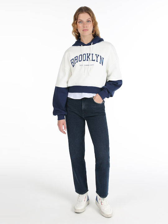 Damen Sweatshirt Kapuzen White