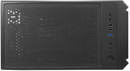 1STPLAYER Fire Dancing V4 Gaming Midi Tower Computer Case with Side Window and RGB Lighting Black