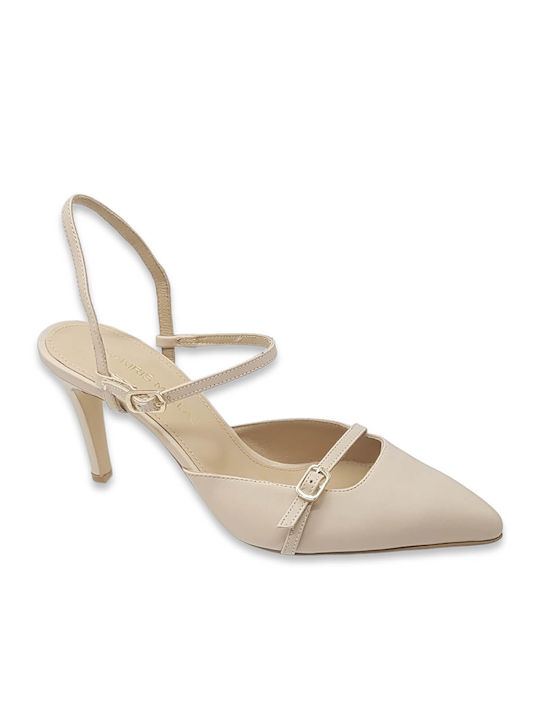 Tsakiris Mallas Leather Beige High Heels