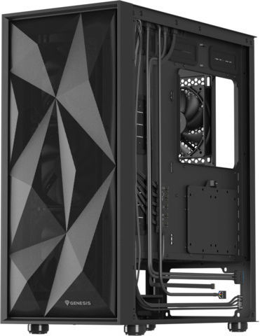 Genesis Diaxid 605F Gaming Micro Tower Carcasă PC cu Deschidere Laterală Neagră