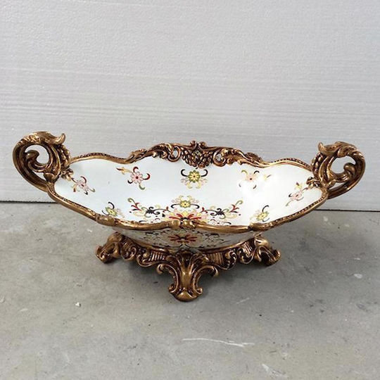 Φοντανιέρα Porțelan cu Capac 44x25x17cm Auriu Φοντανιέρα Porțelan cu Capac 44x25x17cm Auriu