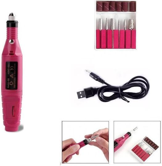 Nail Drill Battery Fuchsia with 3000 Rotations per Minute