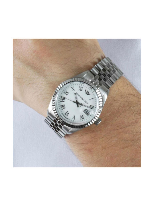 Philip Watch Caribe Watch Battery with Silver Metal Bracelet