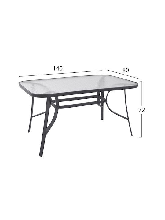 Set Dining de Exterior Bruno 7 Piese Gri