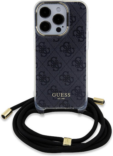 Guess Back Cover Plastic with Strap Black (iPhone 15 Pro Max)