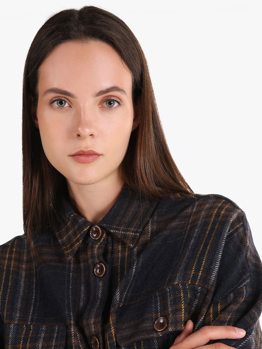 Mânecă lungă Femei Cămașă Navy Blue