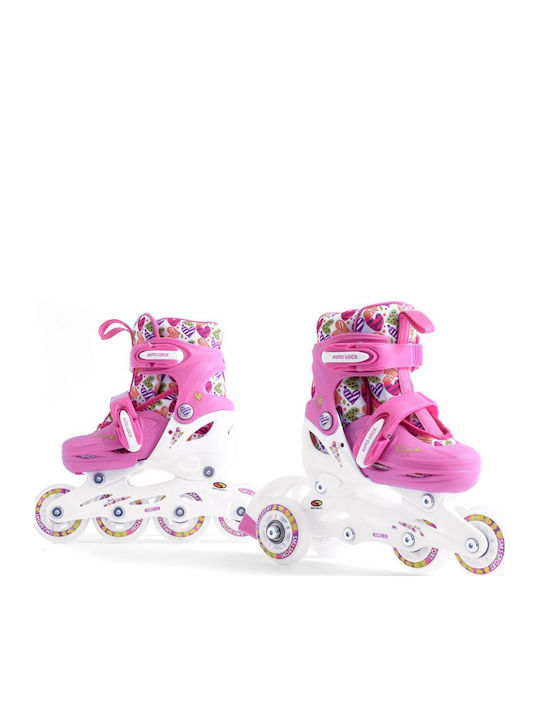 SMJ Sport 2in1 Inline Αυξομειούμενα Rollers Ροζ Παιδικά