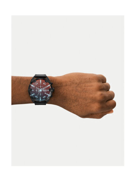 Diesel Spiked Men's Watch 49mm Chronograph Battery with Black Leather Strap