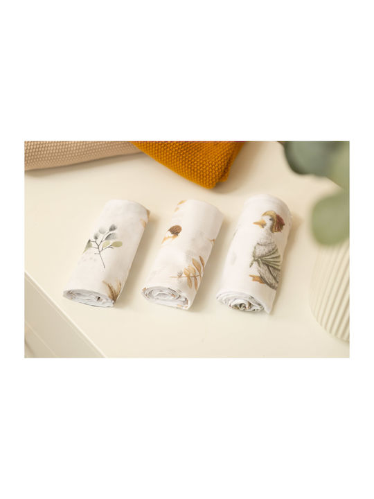 Sensillo Σελτεδάκια από Μουσελίνα White 70x80εκ. 3τμχ