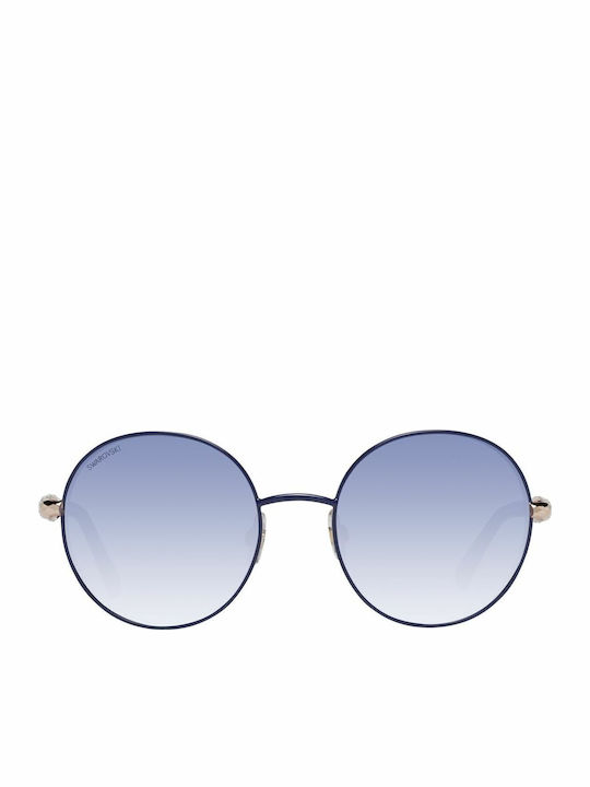 Swarovski Women's Sunglasses with Blue Metal Frame and Pink Lens SK0260 92X