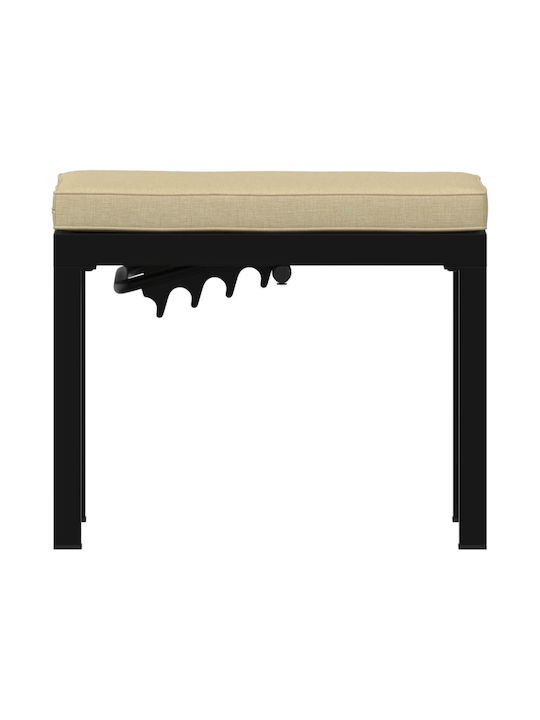 Scaun Metalic Cub Pentru Exterior Cu Pernă Negru 55x55x39.5cm