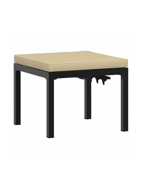 Scaun Metalic Cub Pentru Exterior Cu Pernă Negru 55x55x39.5cm