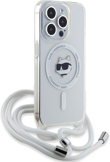 Karl Lagerfeld Iml Choupette Head & Cord Magsafe Umschlag Rückseite Kunststoff / Silikon mit Band Transparent (iPhone 13 Pro Max)