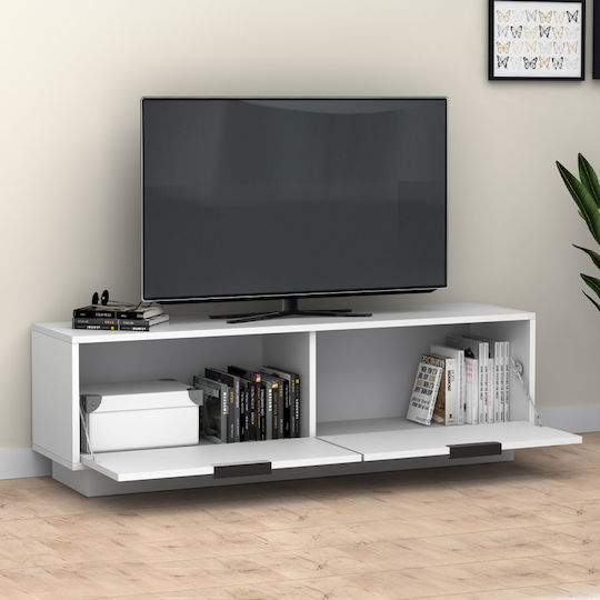 Lisa Bodenstehendes Weißes TV-Ständer 140x35x43 cm Lisa Bodenstehendes Weißes TV-Ständer 140x35x43 cm