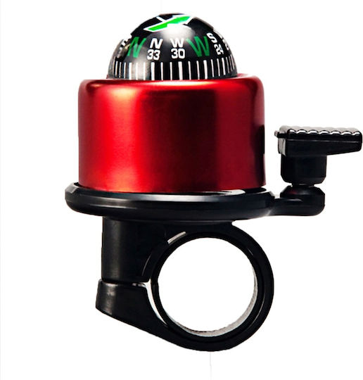 Bicycle Bell Red with Compass