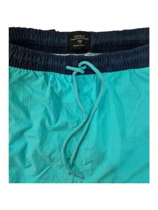 Double Men's Swimwear Bermuda Turquoise Striped