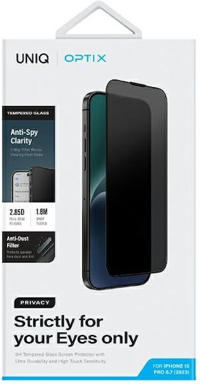 Uniq 5D Поверителност Закалено стъкло (iPhone 15 Pro Max)