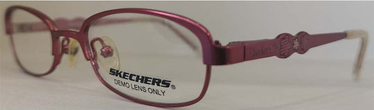 Skechers Children's Metal Eyeglass Frame Pink SK1510 SROE
