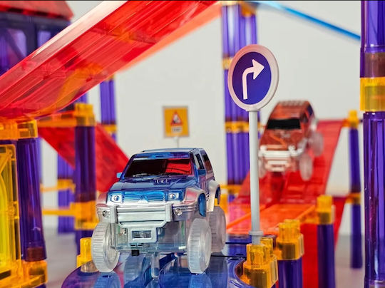 Wonder Toys Magnetic Construction Toy Race Car Track Magnetic Blocks