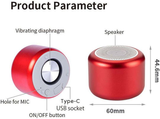 Sonique Mini TWS Single Luxury Beat Ηχείο Bluetooth 5W με Διάρκεια Μπαταρίας έως 5 ώρες Ροζ Χρυσό