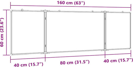 vidaXL Магнитен Дъска за маркери Окачване 160x60см