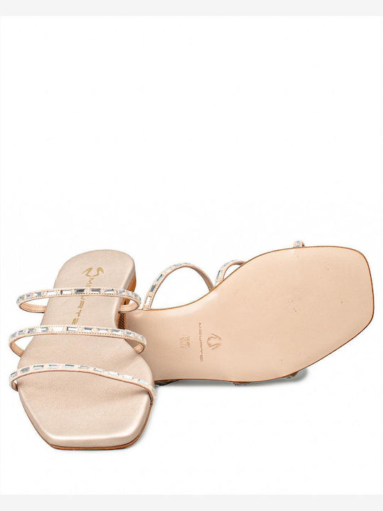 Flache Sandalen für Damen in Gold Farbe