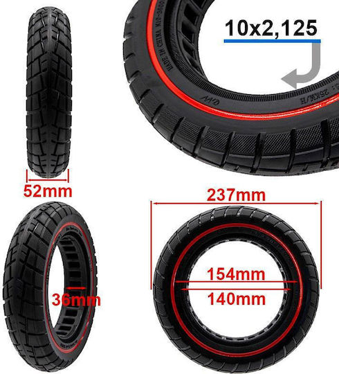 Solid Offroad Ultralight Tire 10x2.125-6.1/b34 Red Line
