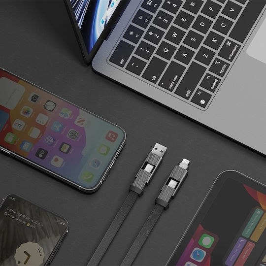 Energea USB-C to Lightning Cable 60W Μαύρο 1m CBL-GC4N1-BLK100