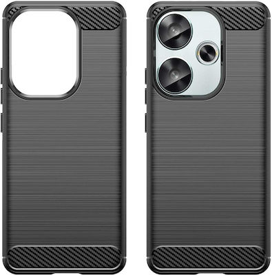 Techsuit Carbon Back Cover Silicone Durable Black (Poco F6)