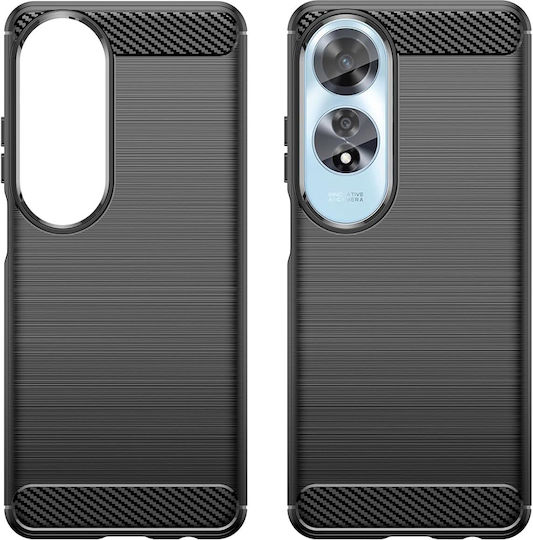 Techsuit Carbon Задна корица Силикон Черен (Oppo A60)