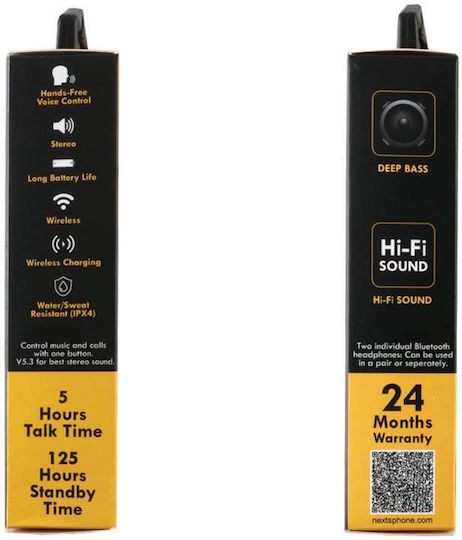 NSP Nspods BN510W Earbud Bluetooth Handsfree Ακουστικά με Αντοχή στον Ιδρώτα και Θήκη Φόρτισης Λευκά