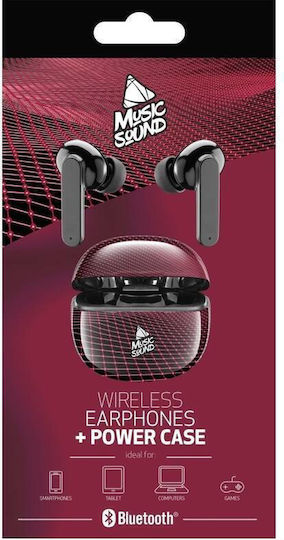 Cellular Line Music Sound In-ear Bluetooth Handsfree Ακουστικά με Θήκη Φόρτισης Ruby/Black