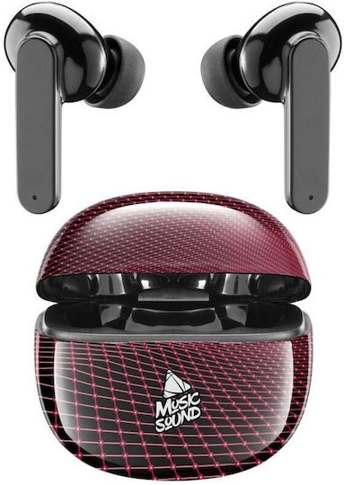 Cellular Line Music Sound In-ear Bluetooth Handsfree Ακουστικά με Θήκη Φόρτισης Ruby/Black