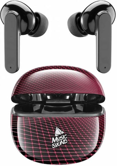 Cellular Line Music Sound In-ear Bluetooth Handsfree Ακουστικά με Θήκη Φόρτισης Ruby/Black