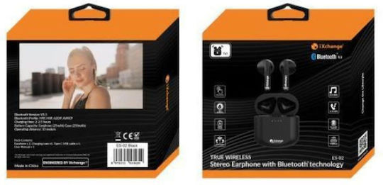iXchange ES-02 In-ear Bluetooth Handsfree Ακουστικά με Θήκη Φόρτισης Μαύρα