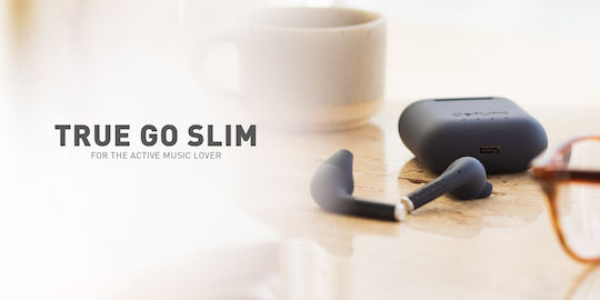 Defunc True Go Slim Ohrstöpsel Bluetooth-Freisprecheinrichtung Kopfhörer mit Schweißresistenz und Ladeetui Schwarz