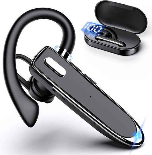 YYK530-C In-ear Bluetooth Handsfree Ακουστικό με Θήκη Φόρτισης Ασημί