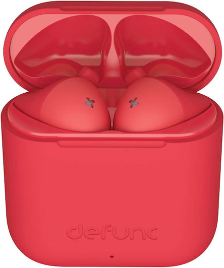 Defunc True Go Slim Earbud Bluetooth Handsfree Earphones with Sweat Resistance and Charging Case Red