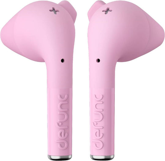 Defunc True Go Slim Earbud Bluetooth Handsfree Ακουστικά με Αντοχή στον Ιδρώτα και Θήκη Φόρτισης Ροζ